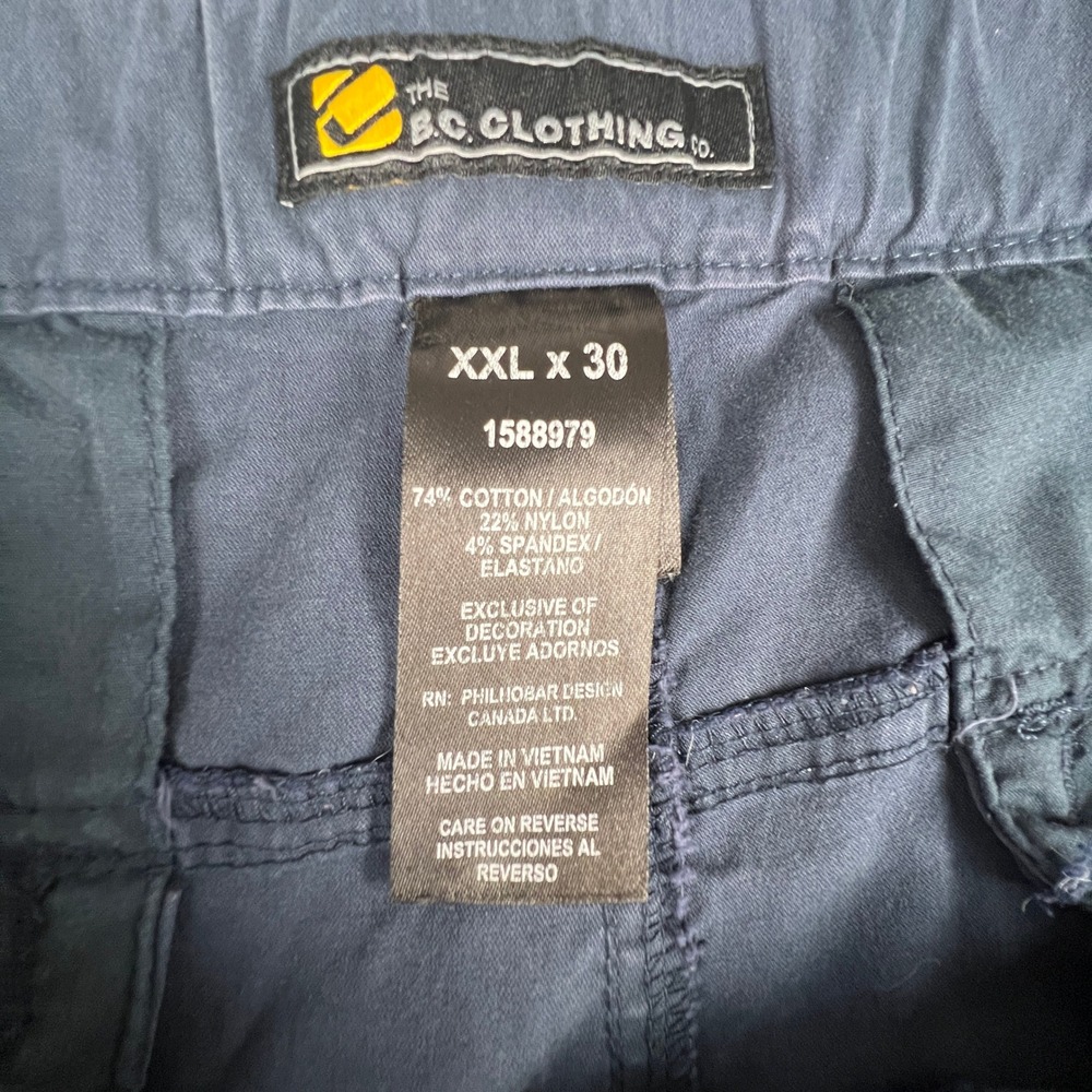 BC Clothing Convertible Cargo Pants Mens XXL x 30 Blue Zip Off Hiking Utility - Picture 3 of 16
